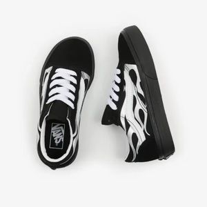 Old School Metallic flame Blksilver Vans